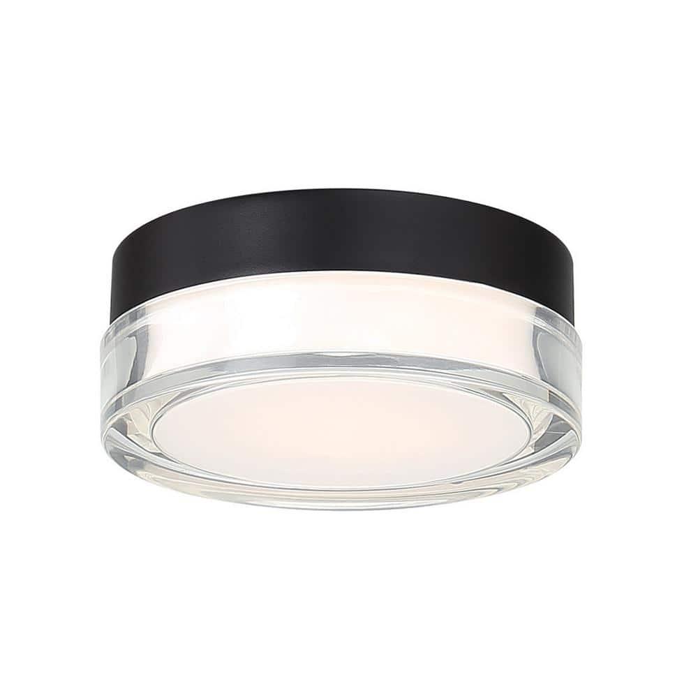 Black Glass 6.25" LED Flush Mount Light
