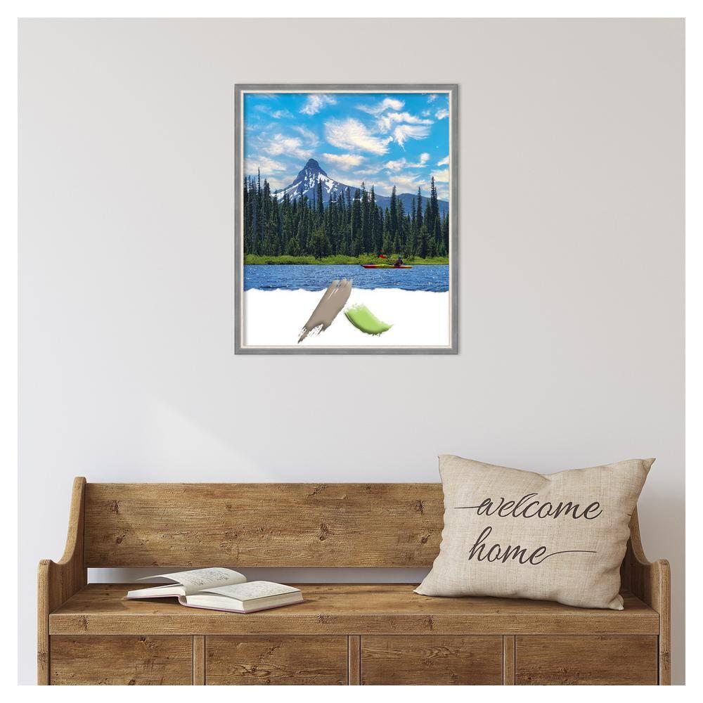 Amanti Art Theo Grey Narrow  Wood Picture Frame Opening Size 18x22 in.
