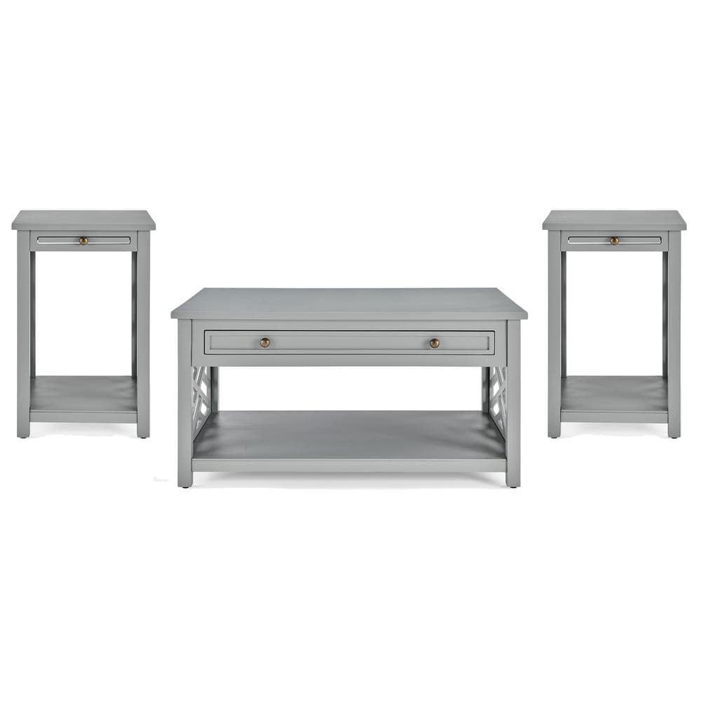 Alaterre Coventry 36" Coffee Table with Drawer and Two End Tables with Tray, Set of 3