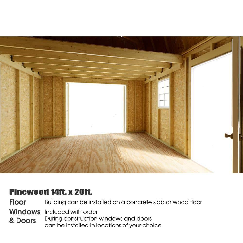 Best Barns Pinewood 14x16 Wood Storage Shed Kit