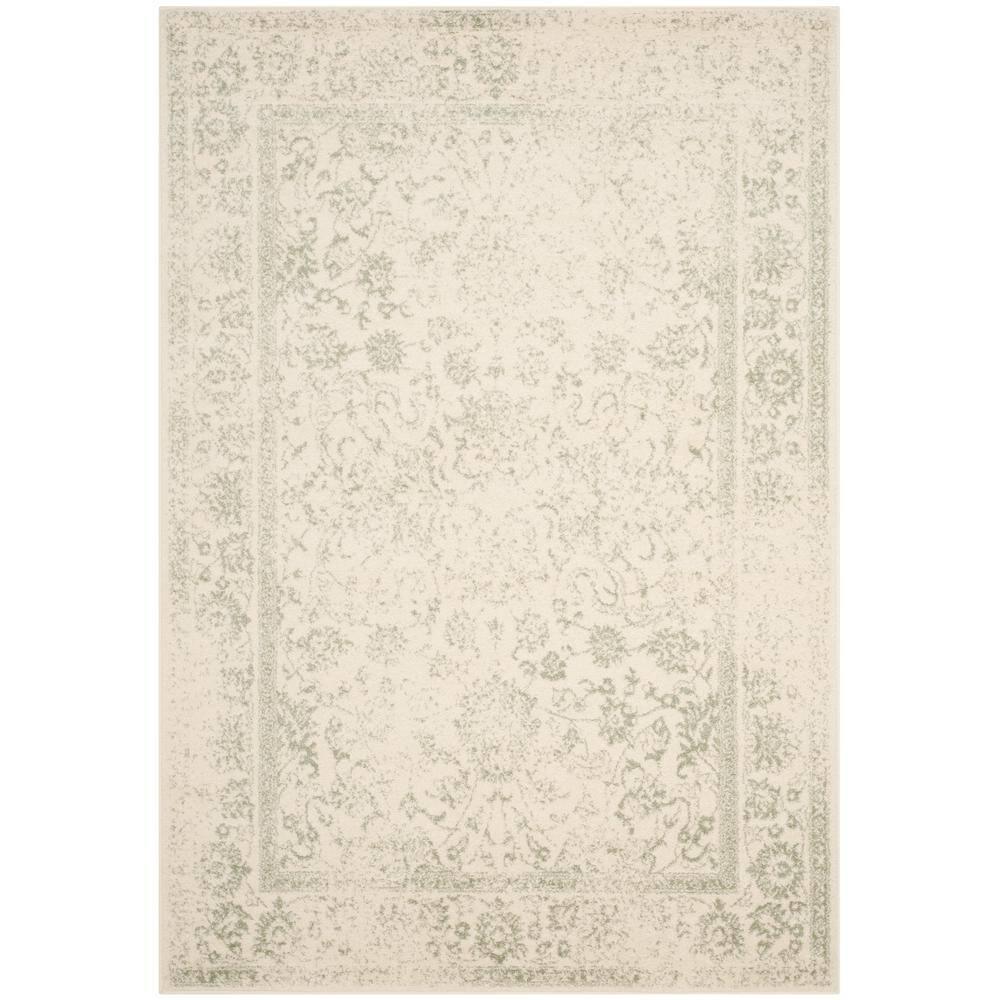 Adirondack ADR109 Machine Made Indoor Area Rug - Ivory/Sage - 6'x9' - Safavieh