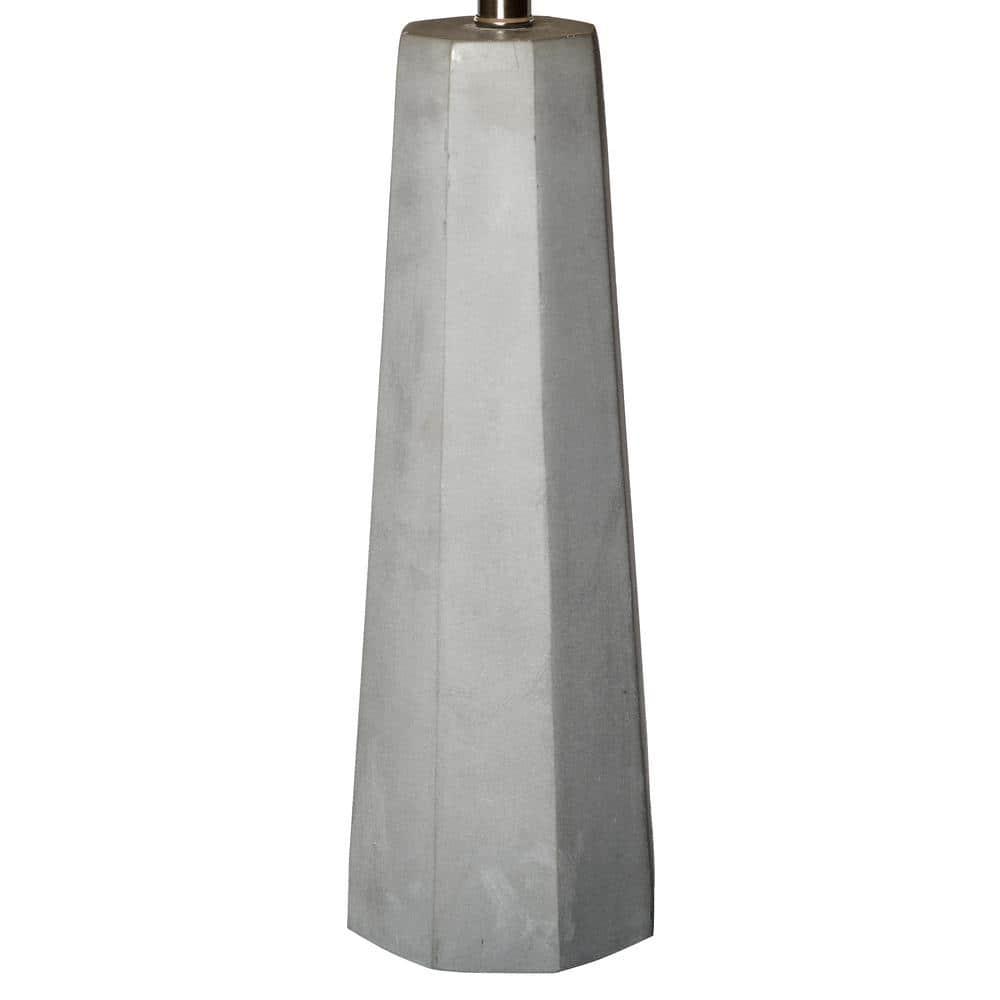 Elegant Designs Concrete Table Lamp with Fabric Shade