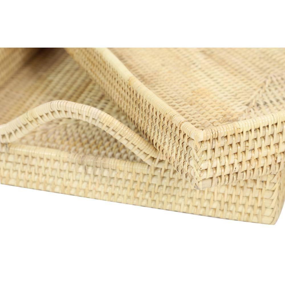 Set of 2 Handwoven Bamboo Trays Natural - Olivia & May