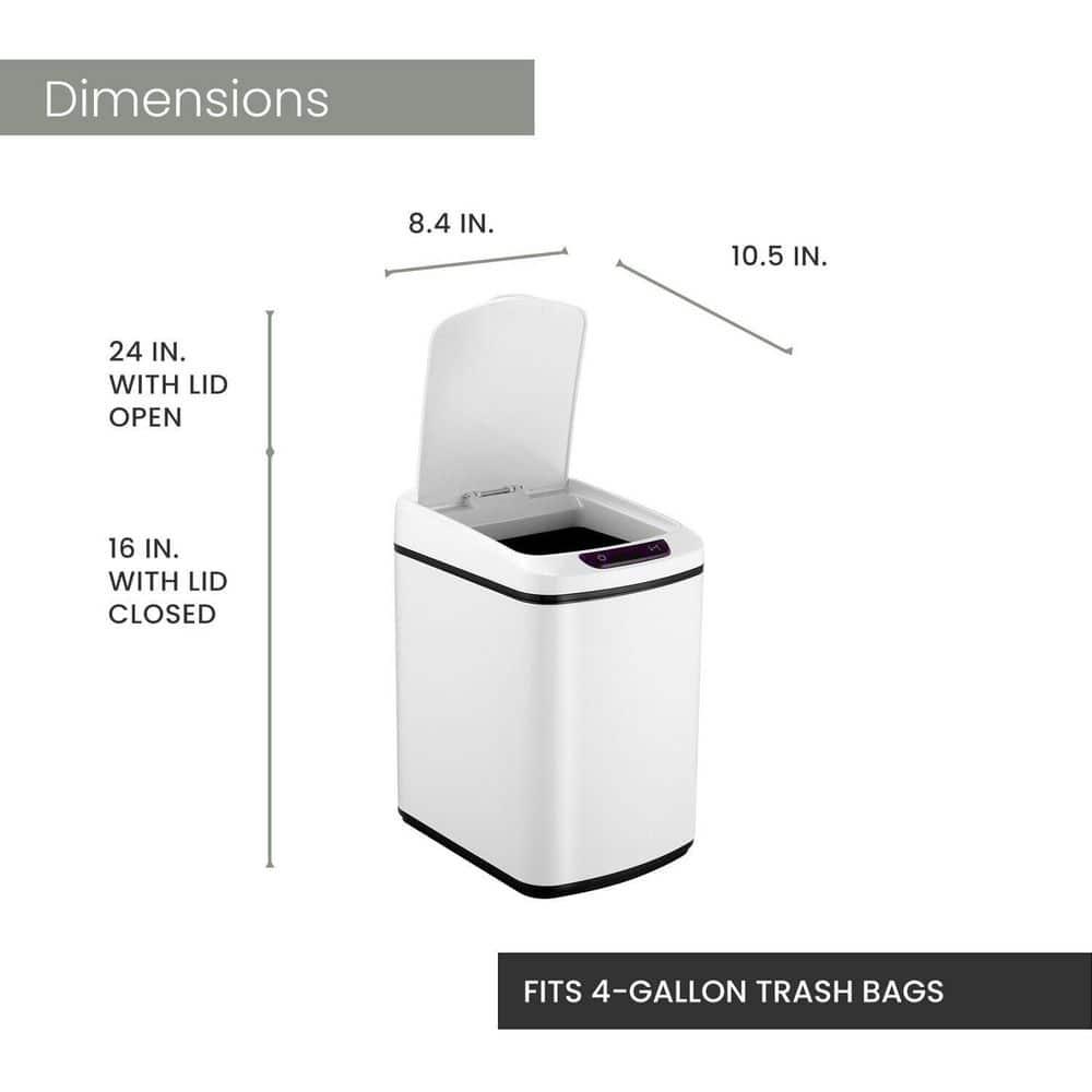 Hanover Steel Motion Sensor Waste Basket - 3.2 Gallons