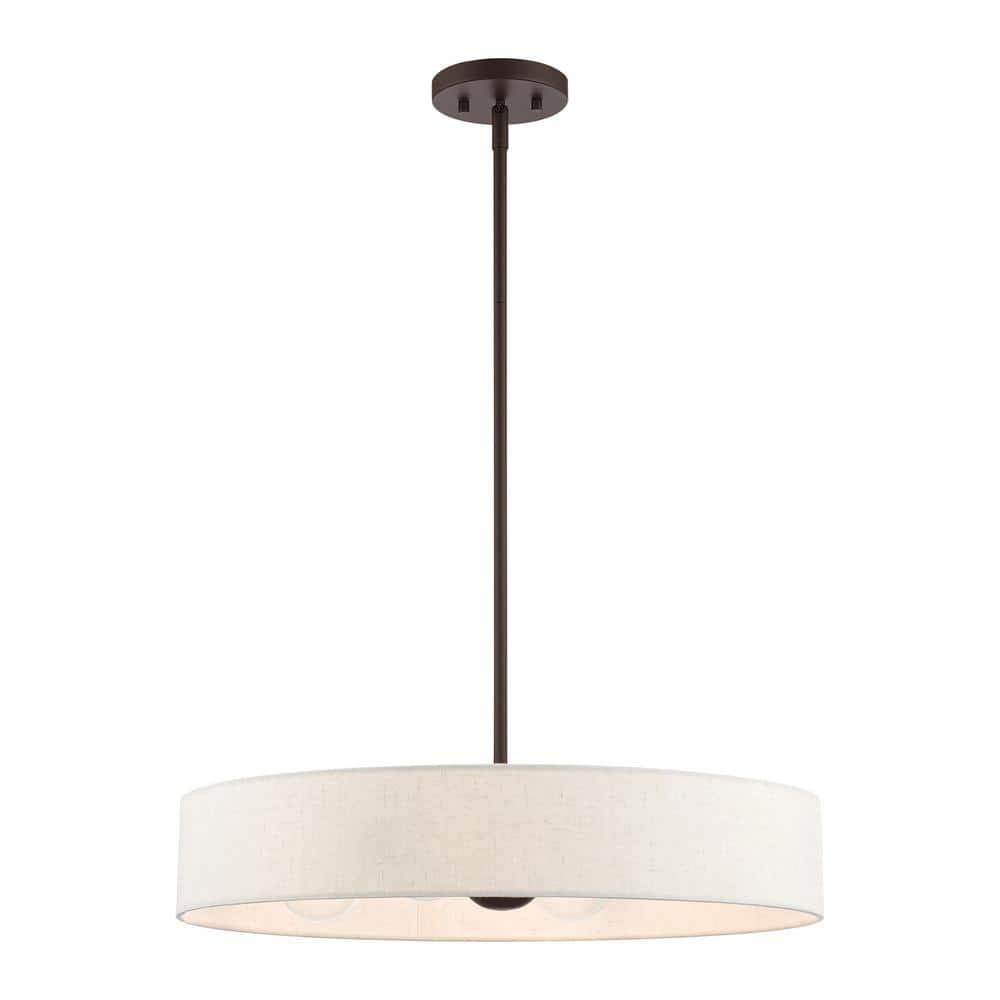 Venlo 4 Light Bronze with Antique Brass Accents Pendant