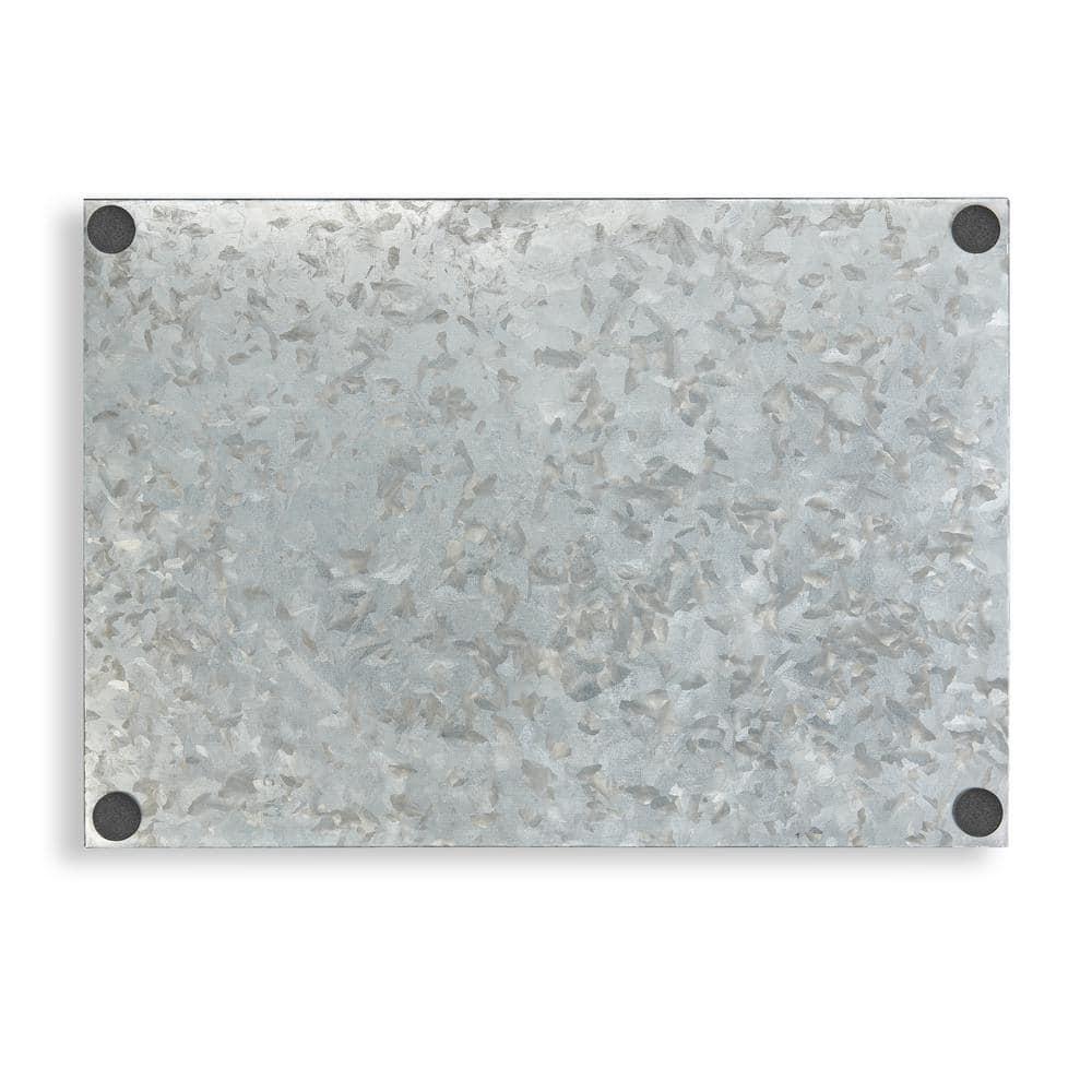 Galvanized Gray Rectangular Metal Multi-Purpose Boot Tray