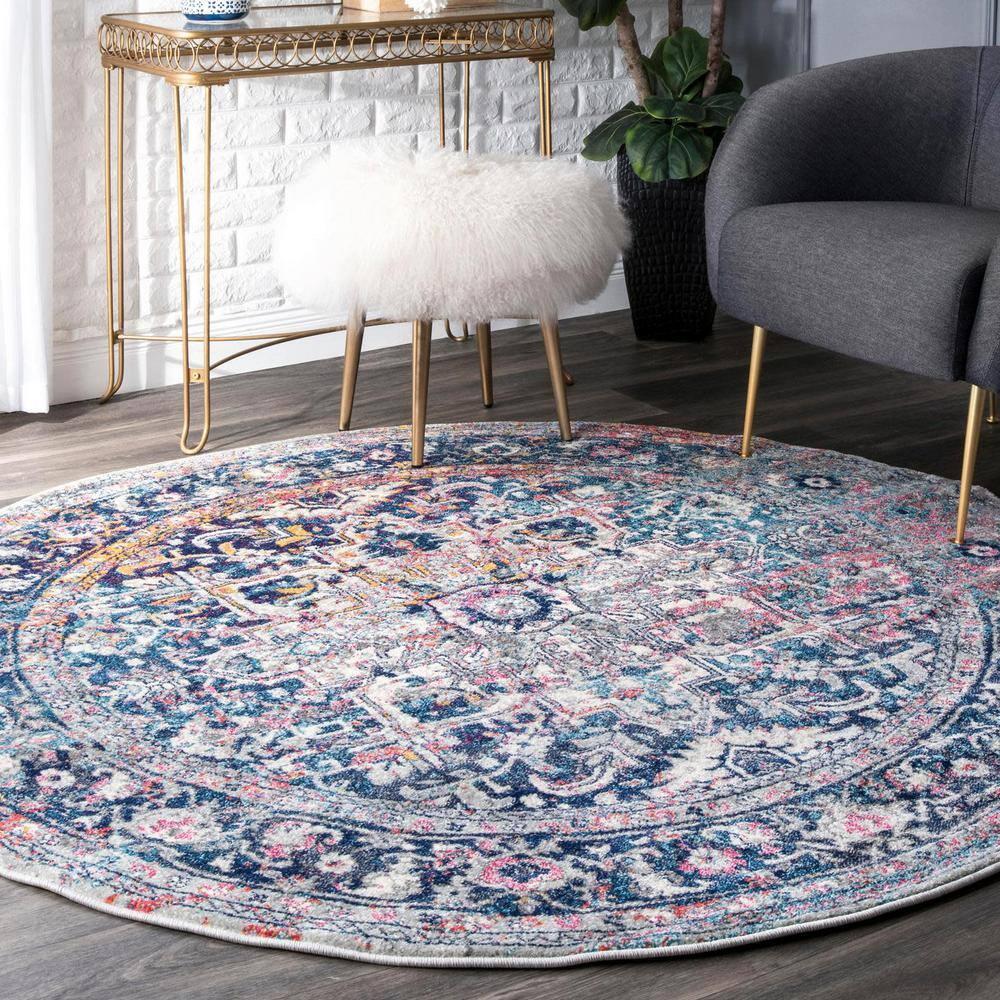 Nuloom Lilah Medallion 12x15 Indoor Area Rug for Living Room Bedroom Dining Room Kitchen, Blue/Multicolor