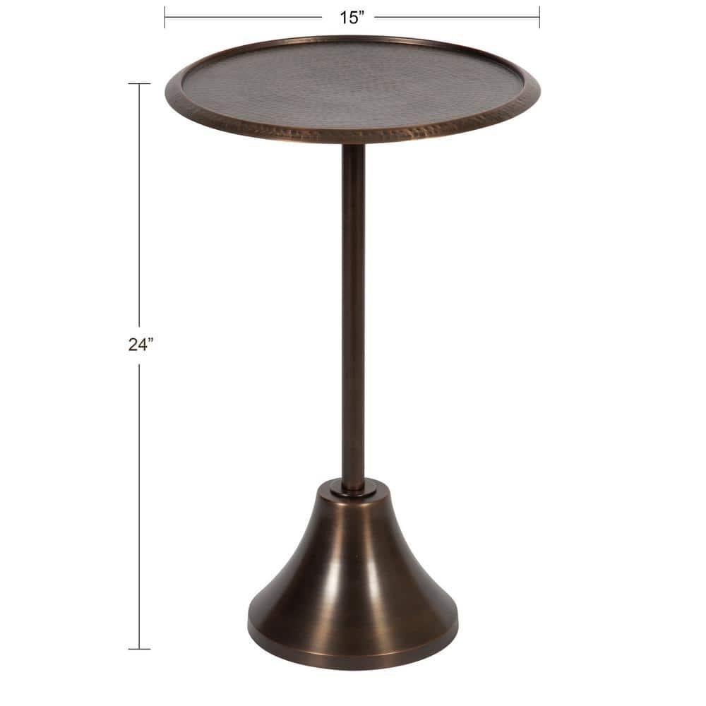 Kate and Laurel Sanzo Round Metal Side Table, 15x15x24, Bronze