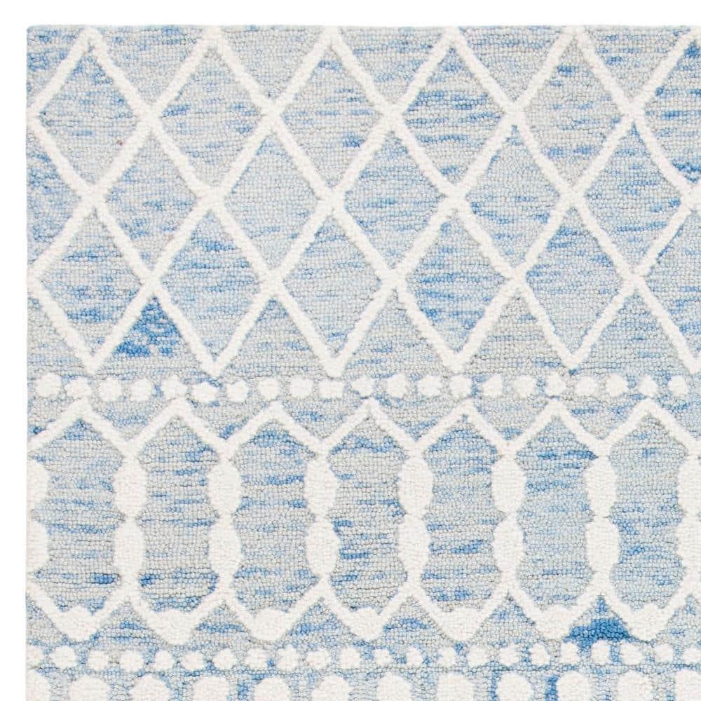 Blossom BLM115 Hand Tufted Area Rug - Blue/Ivory - 5'x8' - Safavieh.