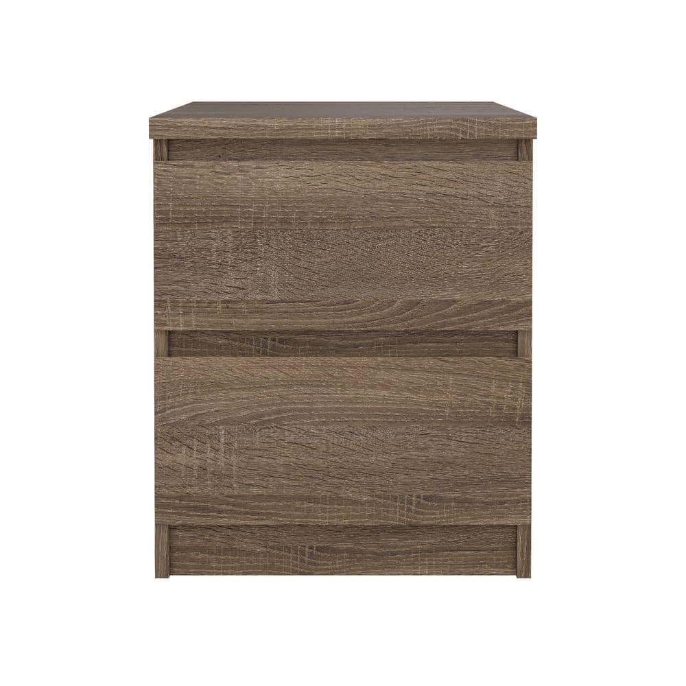Tvilum Scottsdale 2 Drawer Bedroom Nightstand for Adults, Truffle Oak