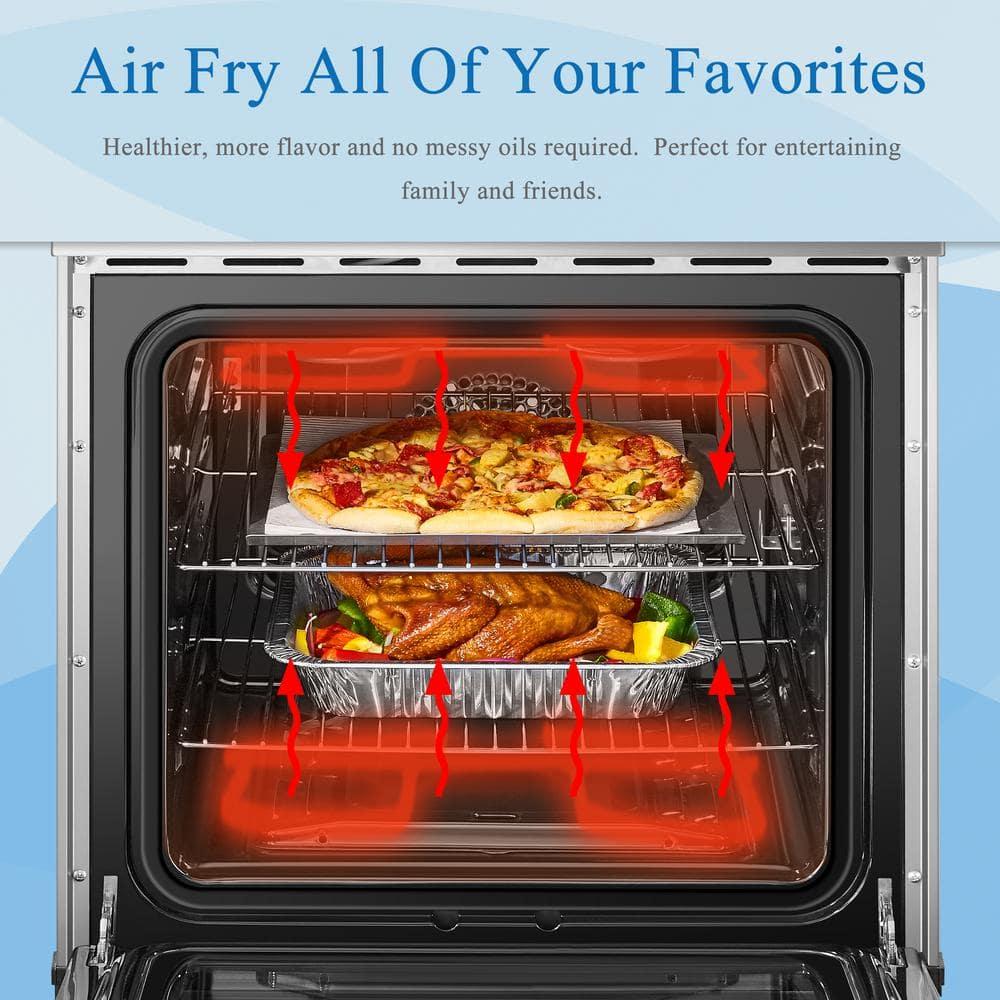 Lanbo Lanbo 24 Inch 2.9 Cu.ft Freestanding Electric Range with Air Fry, Rotisserie and True Convection Oven, Stainless Steel LBERT24RCSAA