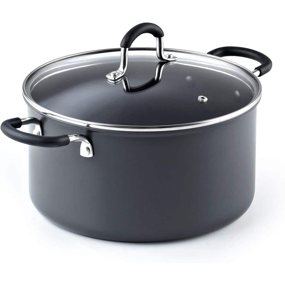 Cook N Home Cook N Home Professional Hard Anodized Nonstick Stockpot with Lid, Black