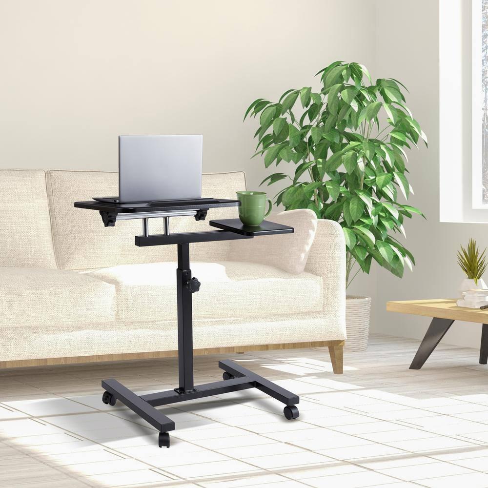 Seville Classics airLIFT Adjustable Height Rolling Tiltable Desk with Mouse Stand