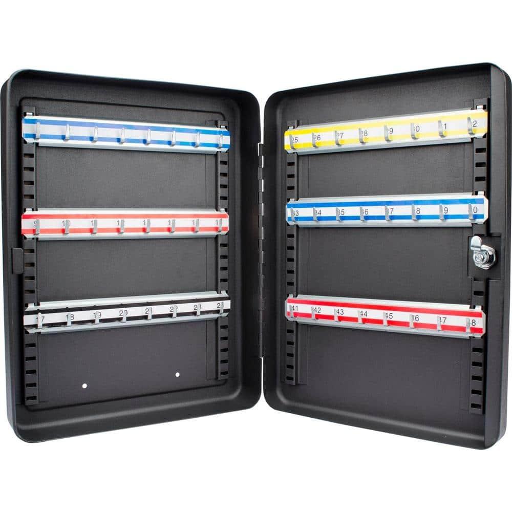 Barska Adjustable Key Cabinet Lock Box with Colorful Key Tag Labels - 48 Position - Key Lock
