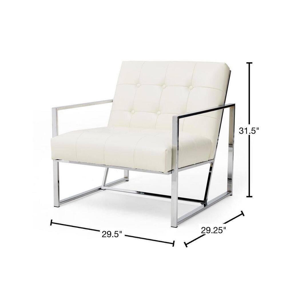 Siebo 30'' Wide Tufted Cream Armchair