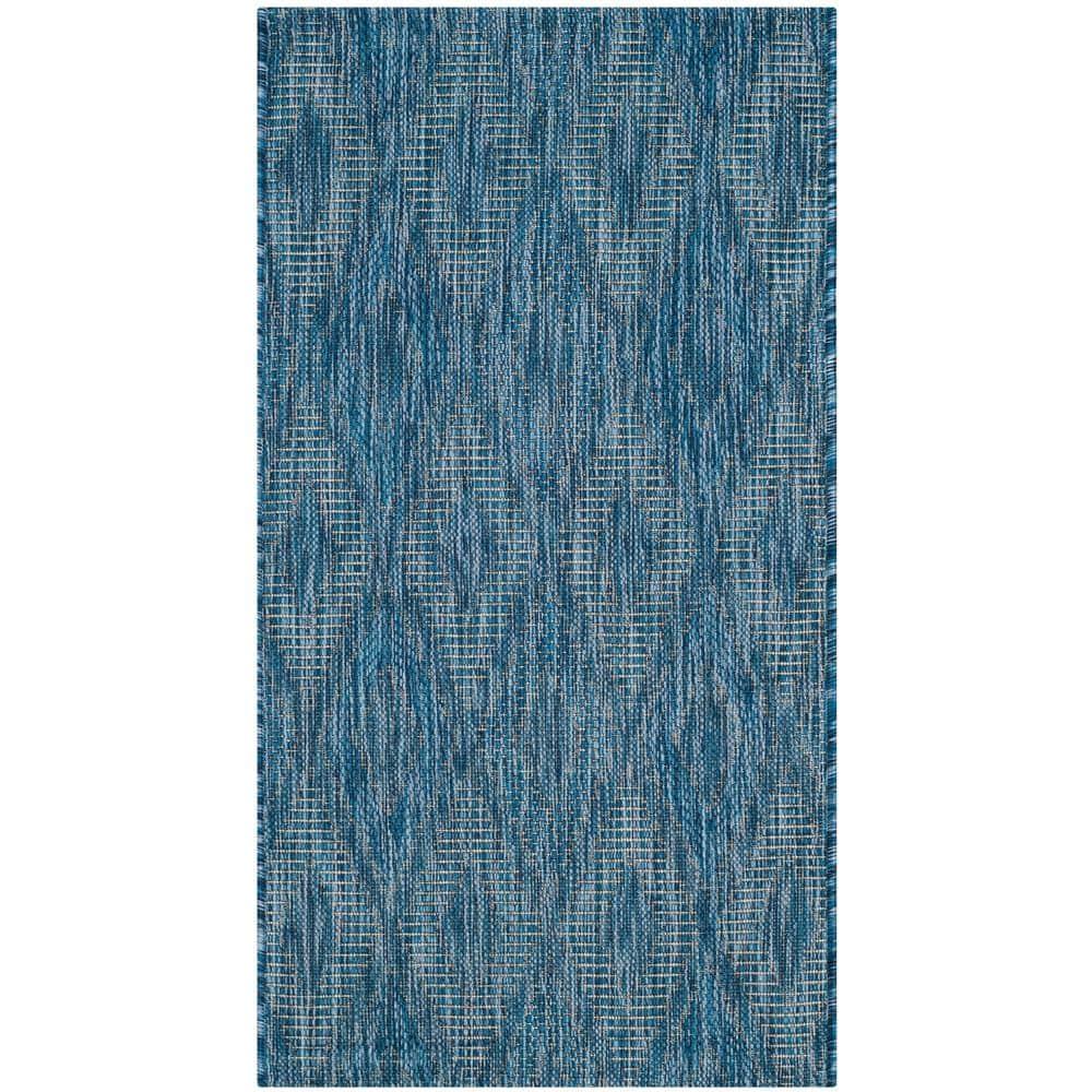 Courtyard CY8522 Power Loomed Indoor and Outdoor Accent Rug - Navy/Navy - 2'x3'7" - Safavieh