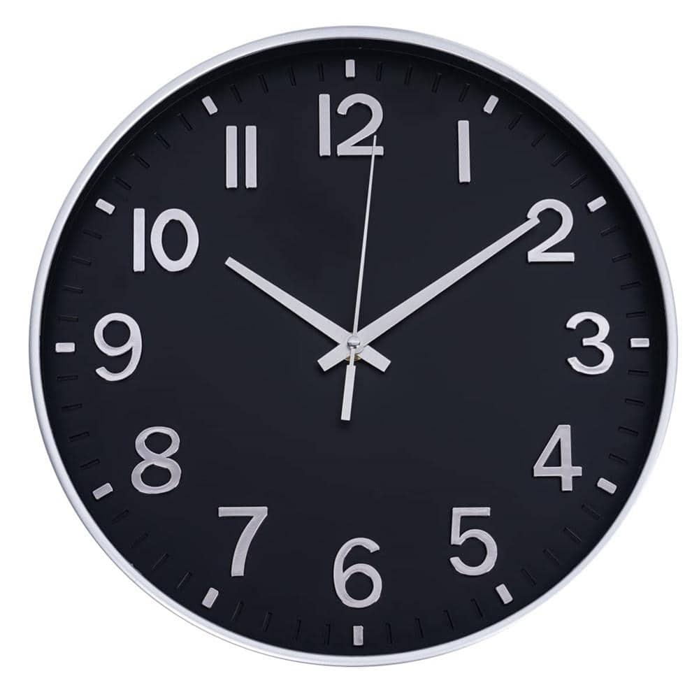 Warkul 12-Inch Wall Clock High-precision Battery Operated Easy-to-Read Silent Non-Ticking Quartz Clock Wall Art Decoration