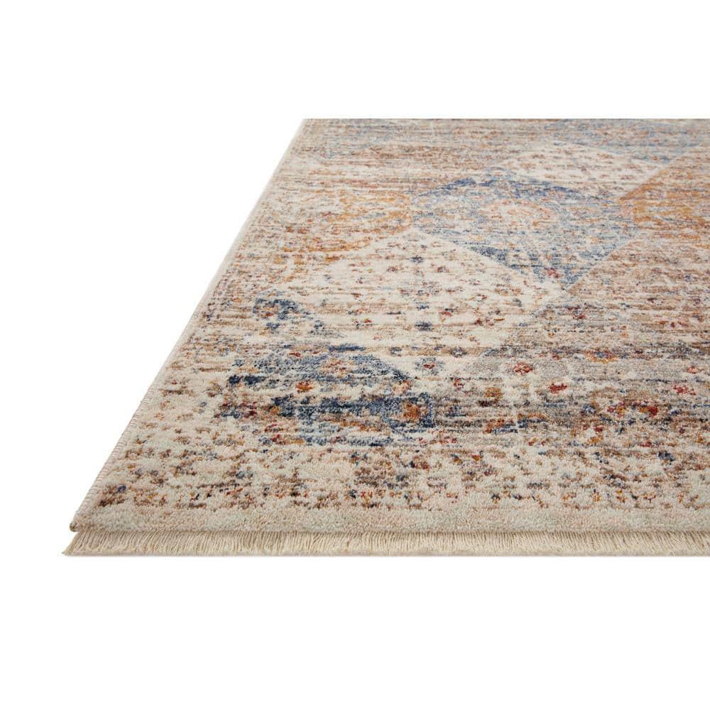 Loloi Rugs Sorrento Oriental Machine Made Power Loom Polyester Area Rug in Ivory