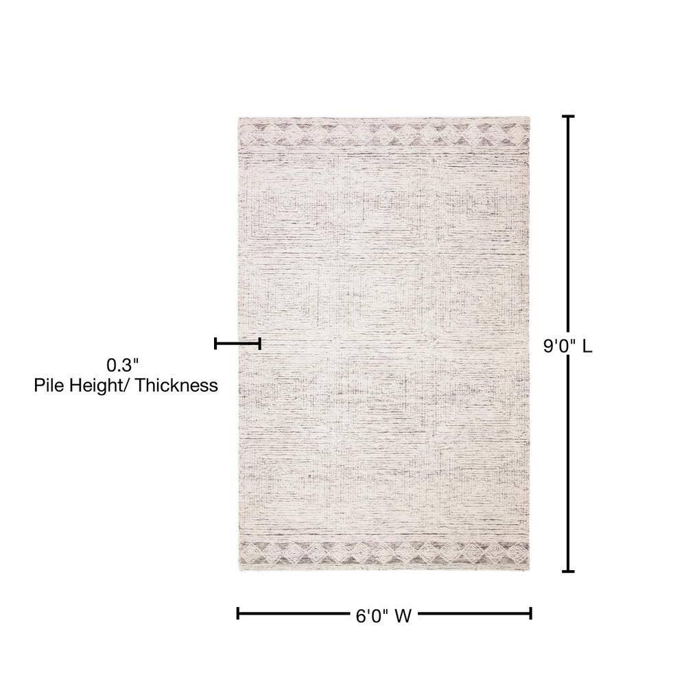 Abstract ABT349 Hand Tufted Area Rug - Ivory/Grey - 6'x9' - Safavieh .