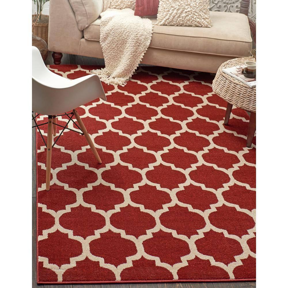 Unique Loom 7' 1 x 10' 0 Trellis Philadelphia Dark Terracotta Area Rug