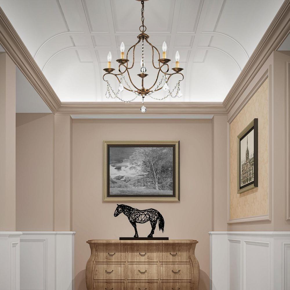 Livex Lighting Chesterfield 5 - Light Chandelier in  Hand Applied Venetian Golden Bronze
