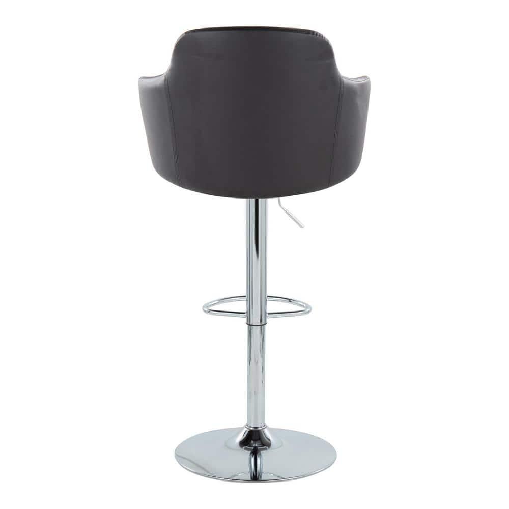 LumiSource Boyne Swivel Upholstered Adjustable Height Counter Stool with Metal Frame (Set of 2)