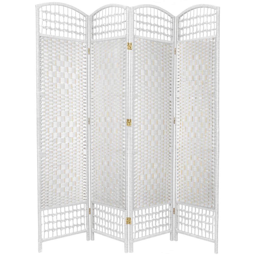5 1/2 ft. Tall Fiber Weave Room Divider - White (4 Panels)