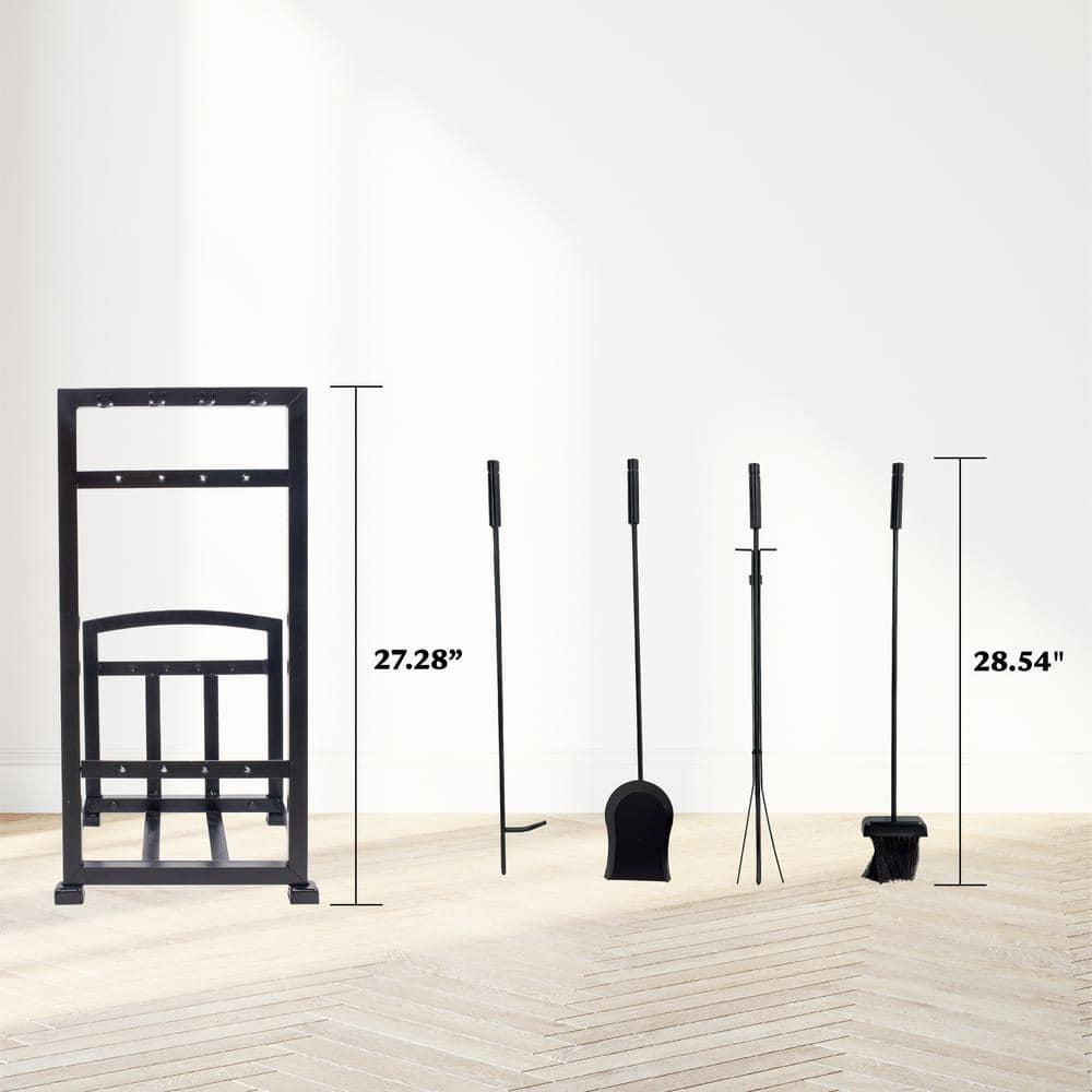 Pleasant Hearth FA338LT Harper Steel Log Rack with Tools