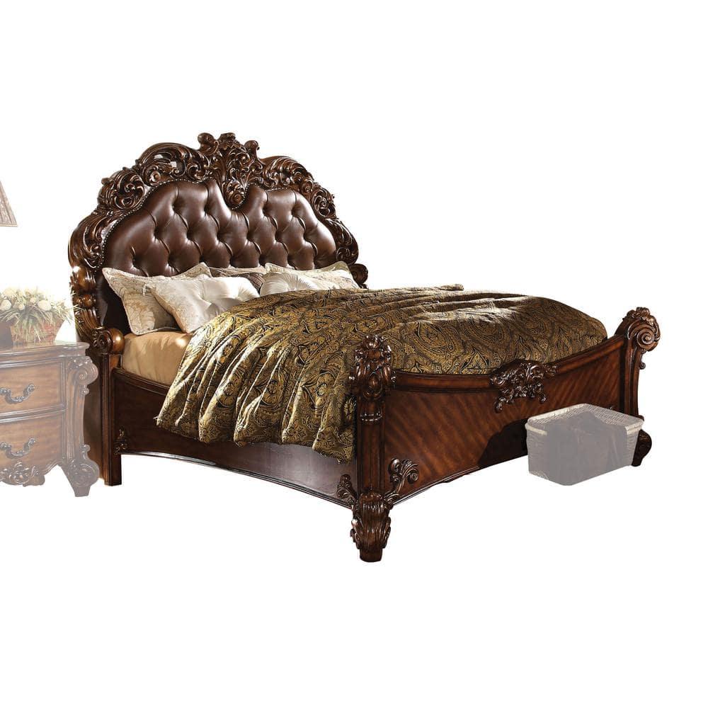 ACME Chantelle Queen Bed in Rose Gold PU & Pearl White
