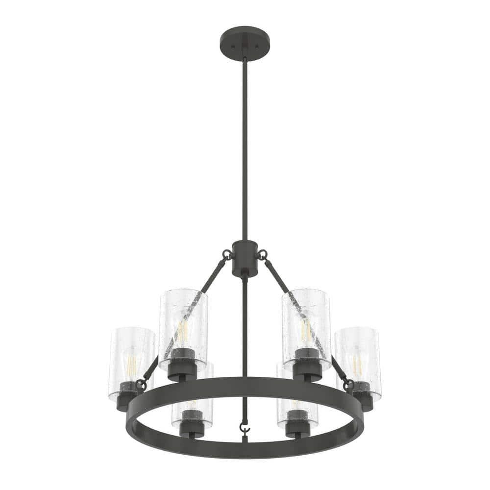 Hartland 6 - Light Unique / Statement Wagon Wheel Chandelier