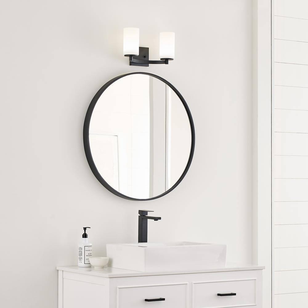Generation Lighting Hettinger 13.5-in 2 -Light Matte Black Transitional Vanity light