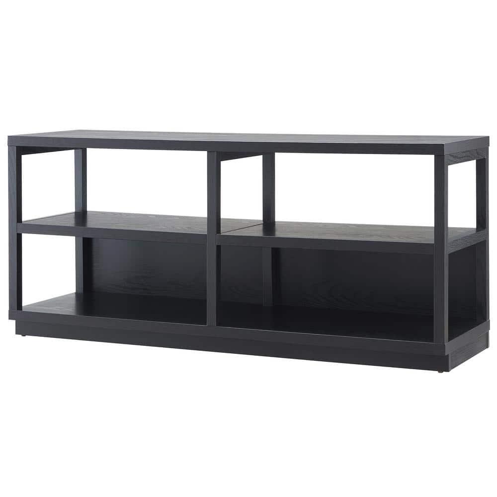 Thalia Modern Black MDF 55" TV Stand with Open Shelving