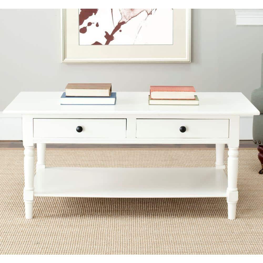 Boris Coffee Table - Distressed Cream - Safavieh