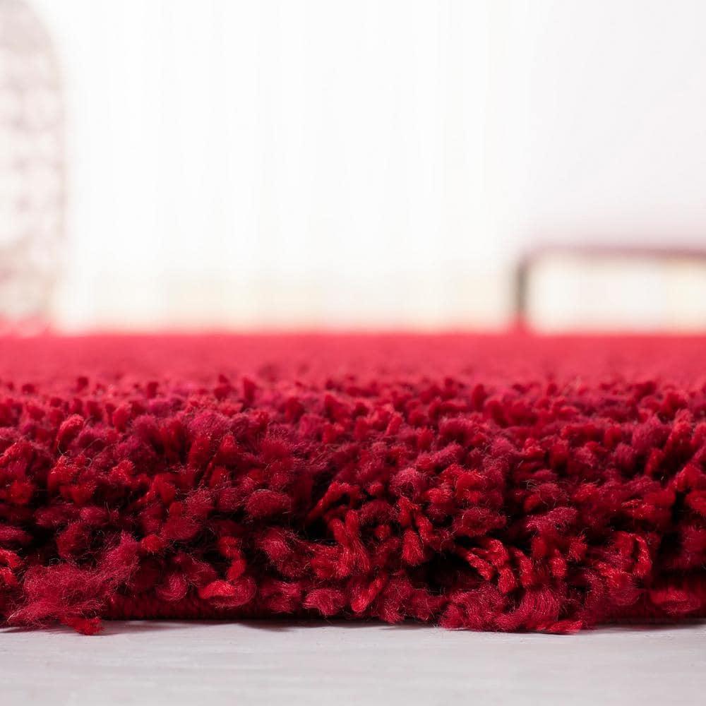 Shag SG151 Power Loomed Indoor Runner Rug - Red - 2'3"x7' - Safavieh.
