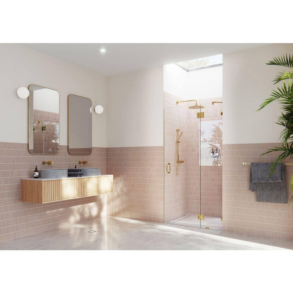 Glass Warehouse Halo 43.5 in. x 78 in. Frameless Glass Hinge Shower Door GW-GH-43-5-PB