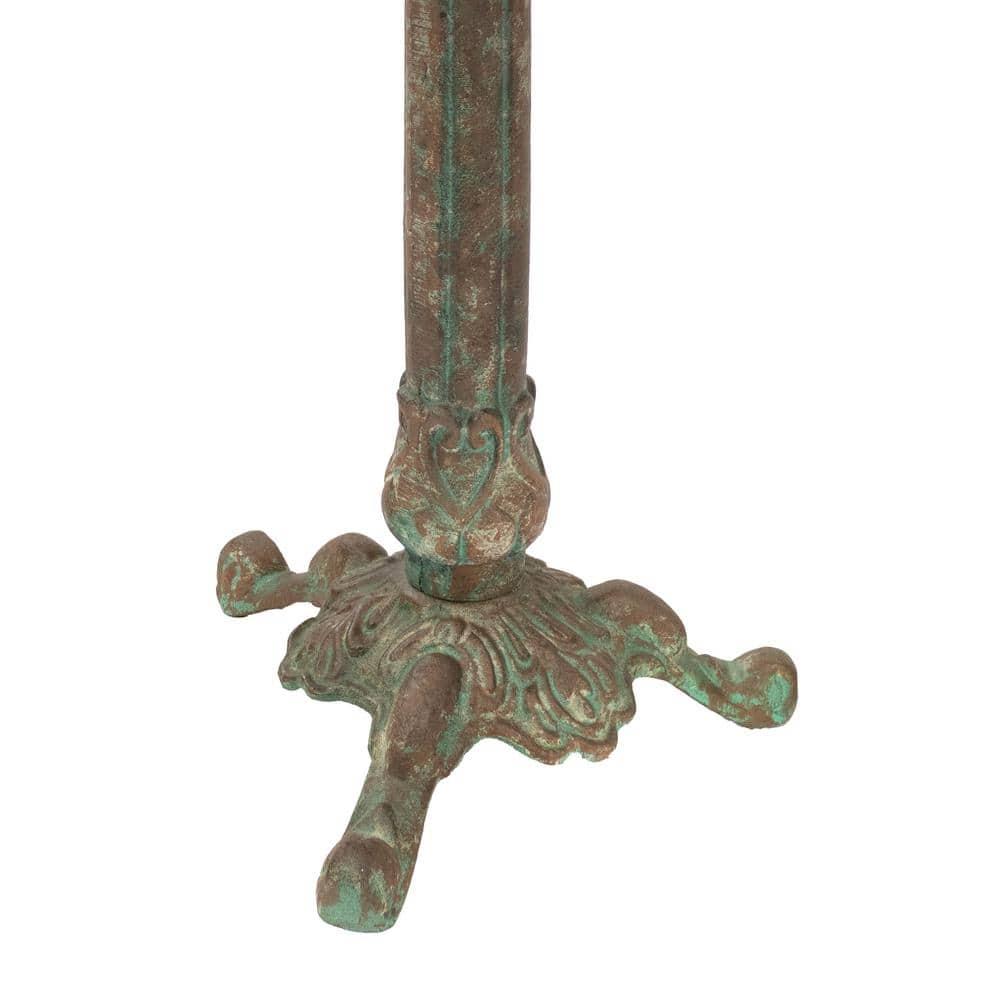 SunnyDaze Decor Ivy and Sage Freestanding Cast Aluminum Outdoor Bird Bath - Rustic Patina