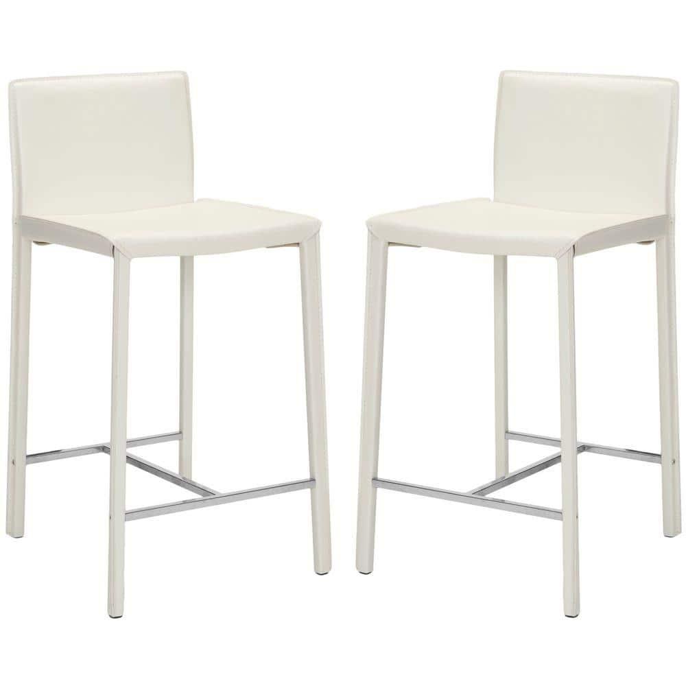 Jason 24" H Counter Stool (Set of 2) - FOX2003 - White - Safavieh Couture