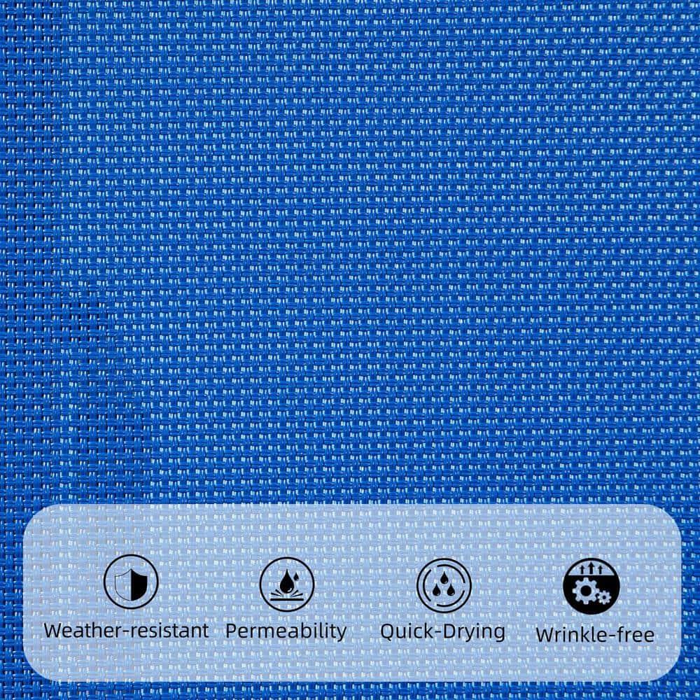 Domi Patio 3 Pieces Aluminum Textilene Chaise Lounge Set with Side Table Outdoor, Adjustable Back and Pillow for Yard Garden Sunbathing for All Seasons Blue