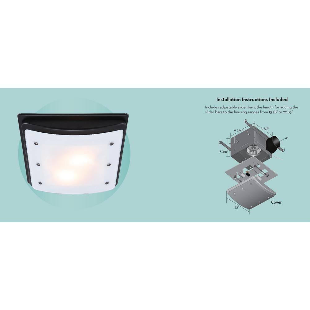 Buckingham 100 CFM 2.0 Sones Decorative Bathroom Ventilation Exhaust Fan with Light & Night-Light