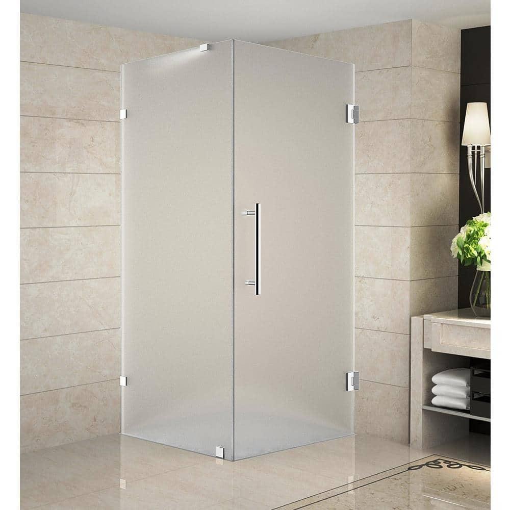 Aston SEN988F-CH-38-10 Aquadica 38" x 72" Square Hinged Shower Enclosure