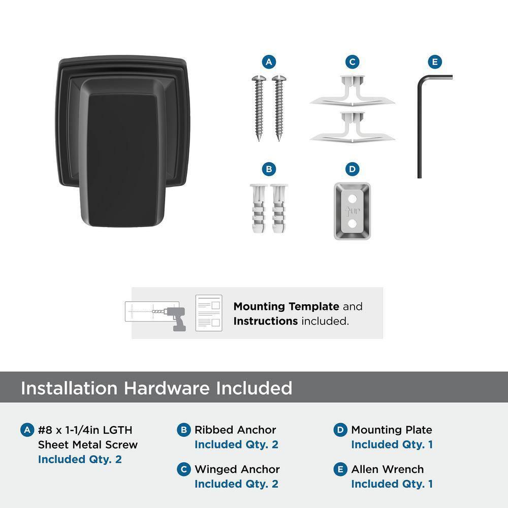 Amerock Revitalize Matte Black Single Prong Robe Hook