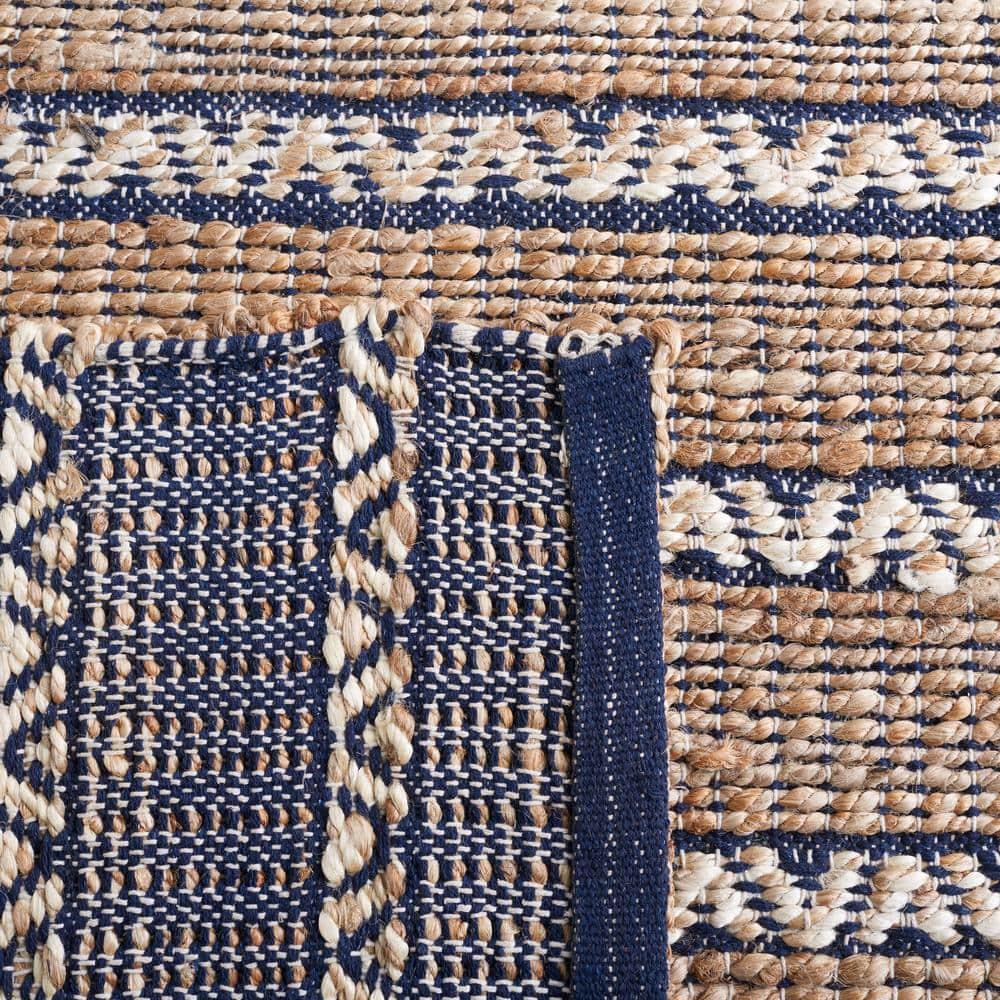 Natural Fiber NFB655 Power Loomed Area Rug - Navy/Natural - 8'x10' - Safavieh.