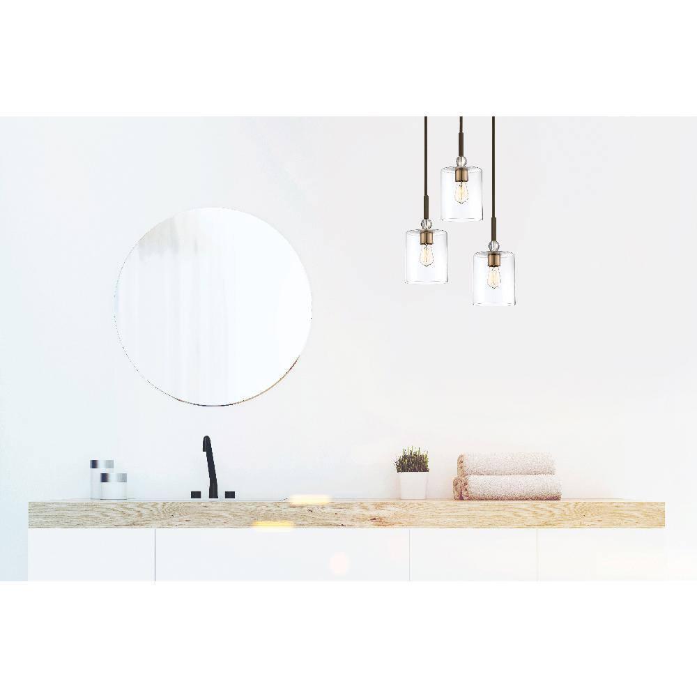 Mini Painted Bronze and Brass Glass Pendant Light