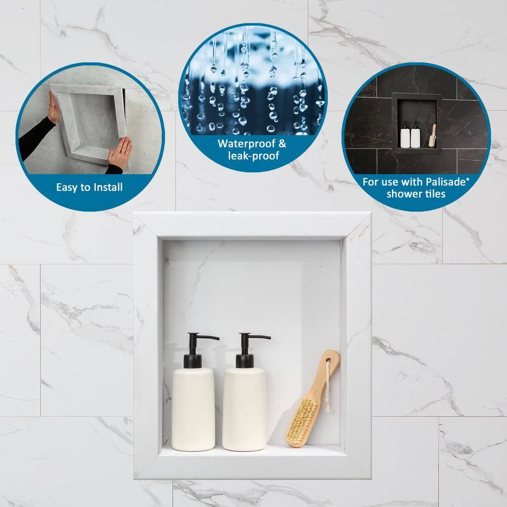 Palisade Palisade 17.5 in. x 15.5 in. Vinyl Waterproof Shower Niche Insert