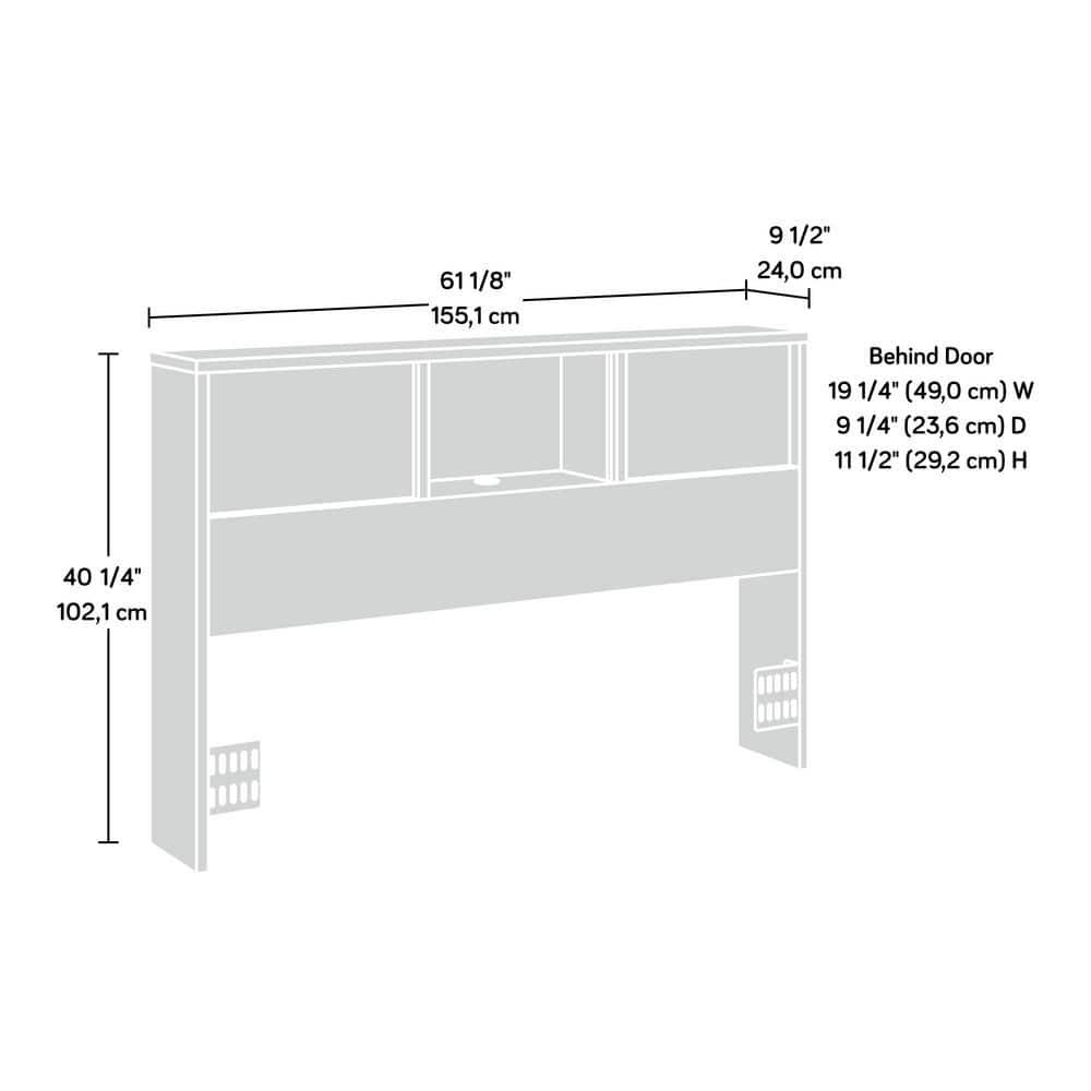 Sauder Full/Queen Harvey Park Headboard Grand Walnut: MDF Bookcase Design, Storage, CARB Certified