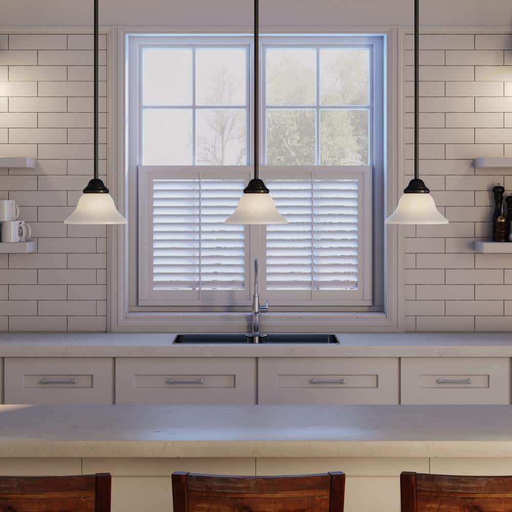 Textured Black Mini Pendant with Alabaster Glass Shade