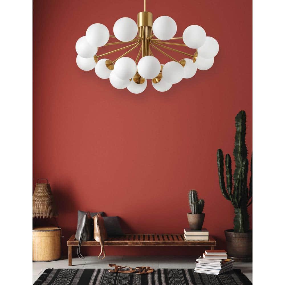 Dainolite 18LT Chandelier, AGB Finish, Opal Glass