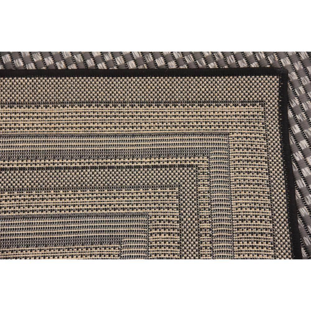 Unique Loom Multi Border Outdoor 5 x 8 (ft) Loomed Polypropylene Gray/Black Rectangular Indoor/Outdoor Geometric Area rug