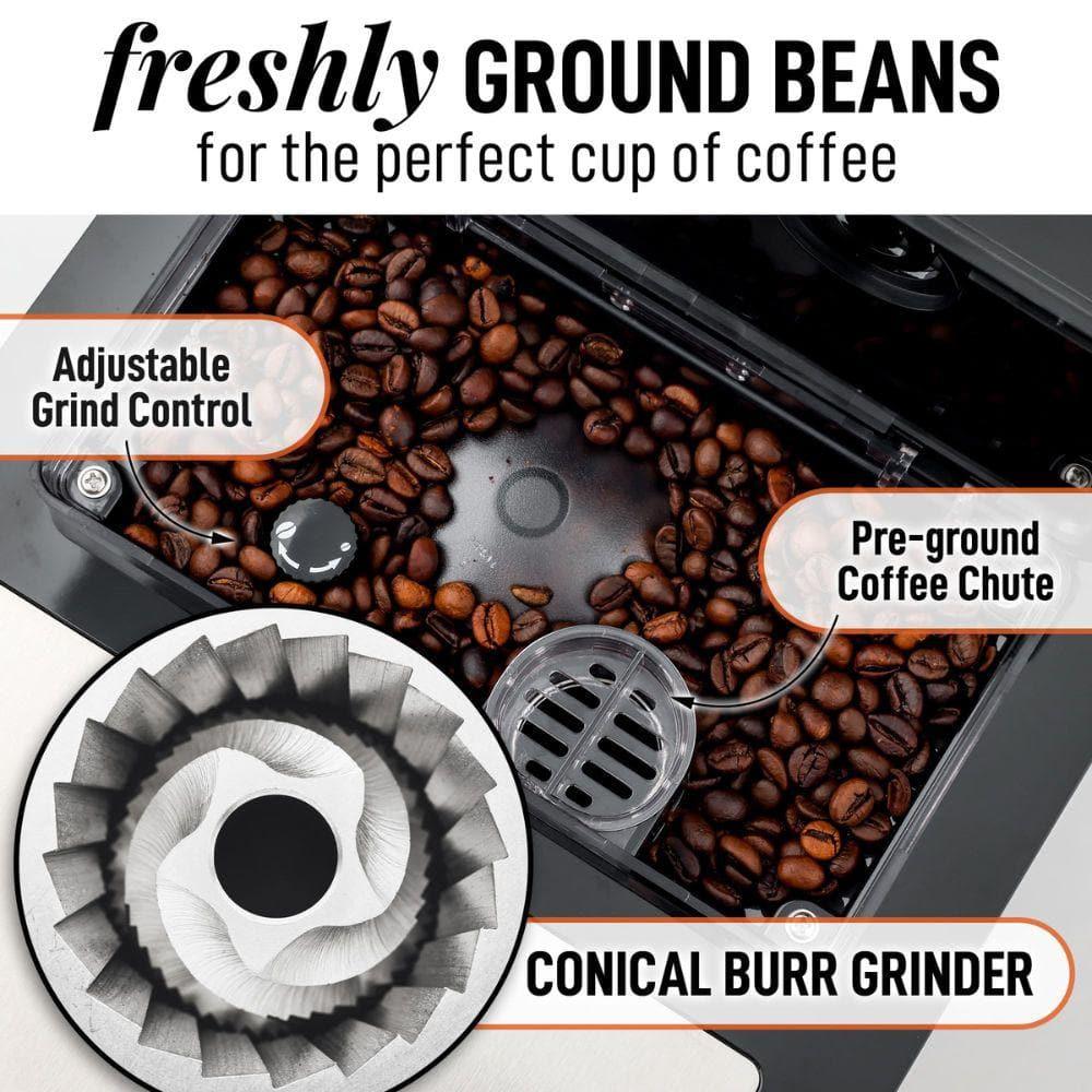 Magia AMPRO Automatic Espresso Machine with Grinder, Super Automatic Coffee Machine and Milk Frother by Zulay Kitchen