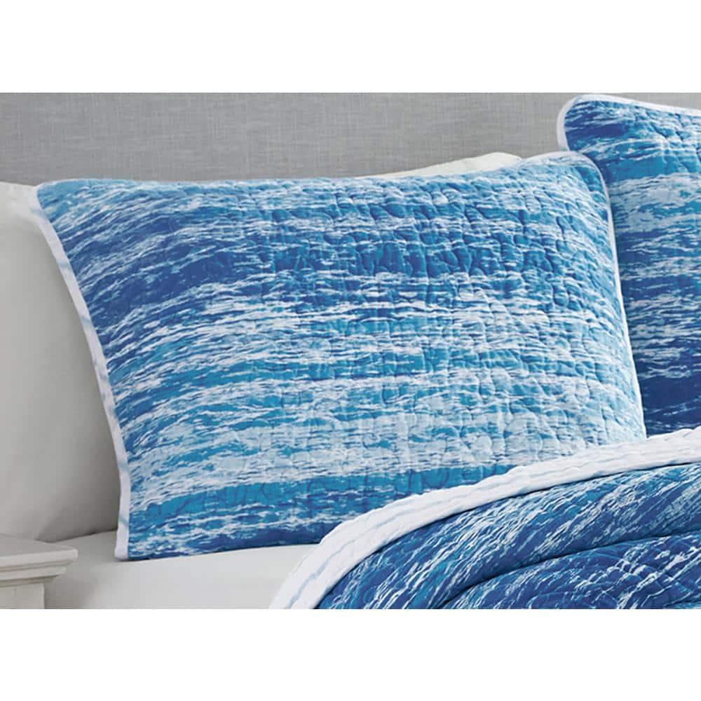 DESIGN STUDIO Ocean Stripe Blue All-Season Reversible Cotton Quilt Set
